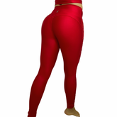 Luxe Label Red Leggings - BombomdoBrasil